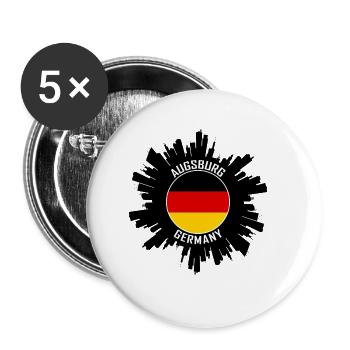 Augsburg Skyline Germany Flag Travel Souvenir - Buttons large 2.2''/56 mm (5-pack) - white - Front
