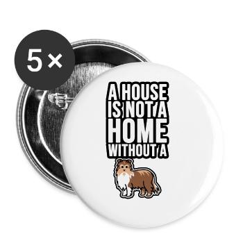 Chien - Lot de 5 grands badges (56 mm) - blanc - Devant
