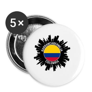 Barrancabermeja Skyline Colombie Flag Souve de voyage - Lot de 5 grands badges (56 mm) - blanc - Devant
