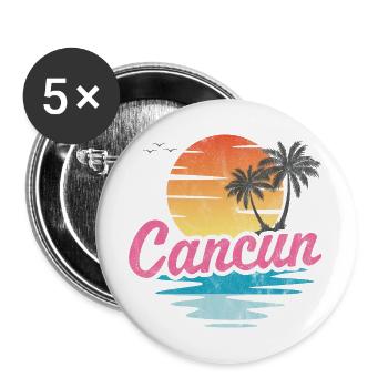 Cancun - Buttons groß 56 mm (5er Pack) - Weiß - Vorne