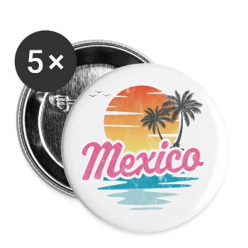 Mexico - Buttons large 2.2''/56 mm (5-pack) - white - Front