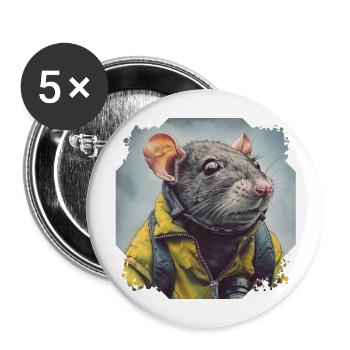 The sense of smell of rats is very sensitive - Buttons large 2.2''/56 mm (5-pack) - white - Front