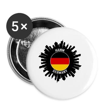 Hamm Skyline Germany Flag Travel Souvenir - Buttons large 2.2''/56 mm (5-pack) - white - Front