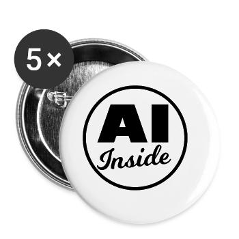 L’intelligence pour tous - Lot de 5 grands badges (56 mm) - blanc - Devant