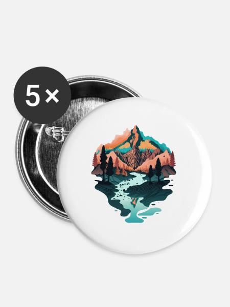 SURREAL - Buttons groß 56 mm (5er Pack) - Weiß
