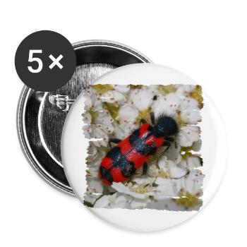 Der Bienenwolf hat Bienenlarven zum fressen gern - Buttons groß 56 mm (5er Pack) - Weiß - Vorne