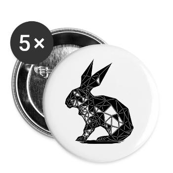 Geometric Rabbit Geometry Lines Rabbit - Buttons large 2.2''/56 mm (5-pack) - white - Front
