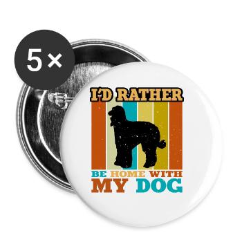 Afghanischer Hund Hund Liebhaber Silhouette Vintage Sonnenuntergang - Buttons groß 56 mm (5er Pack) - Weiß - Vorne