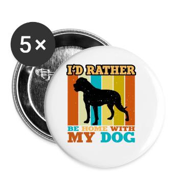 American Bulldog Dog Lover Silhouette Retro Sunset - Buttons large 2.2''/56 mm (5-pack) - white - Front