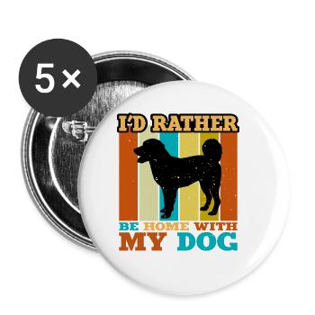 Appenzeller Sennenhund Dog Silhouette Retro Sunset - Buttons large 2.2''/56 mm (5-pack) - white - Front