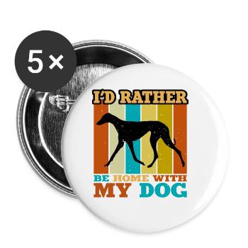 Azawakh Dog Lover Silhouette Vintage Sunset - Lot de 5 grands badges (56 mm) - blanc - Devant