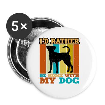 Austrian Pinscher Hund Love Silhouette Retro Sunset - Buttons groß 56 mm (5er Pack) - Weiß - Vorne