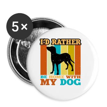 Bleu De Gascogne Petit Dog Silhouette Retro Sunset - Lot de 5 grands badges (56 mm) - blanc - Devant