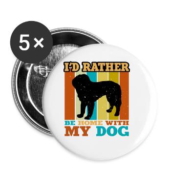 Bosnian Coarse Haired Hound Dog Silhouette Retro - Buttons large 2.2''/56 mm (5-pack) - white - Front