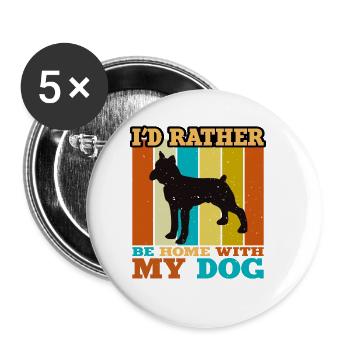 Boxer Dog Silhouette Vintage Sunset für Hundeliebhaber - Buttons groß 56 mm (5er Pack) - Weiß - Vorne