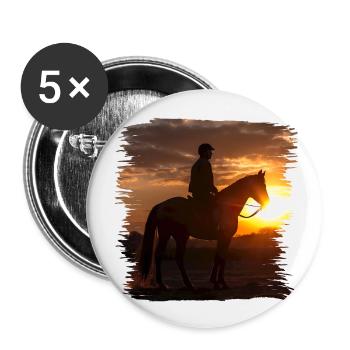 Reiten ist eine alte Tradition - Buttons groß 56 mm (5er Pack) - Weiß - Vorne