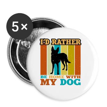 Carolina Dog Lover Silhouette Vintage Sunset - Buttons large 2.2''/56 mm (5-pack) - white - Front