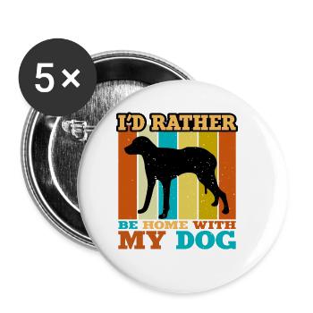 Chien Francais Blanc Et Orange Dog Silhouette - Buttons large 2.2''/56 mm (5-pack) - white - Front