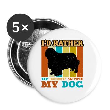 Klempner Spaniel Hund Liebe Silhouette Vintage Sonnenuntergang - Buttons groß 56 mm (5er Pack) - Weiß - Vorne