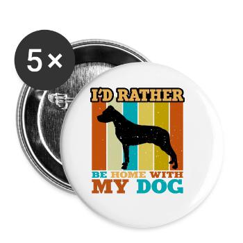 Argentino Dog Lover Silhouette Vintage Sunset - Buttons large 2.2''/56 mm (5-pack) - white - Front