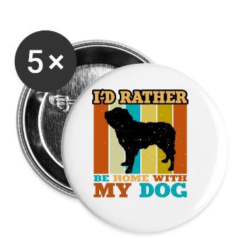 Dutch Smoushond Hund Liebe Silhouette Vintage Sonnenuntergang - Buttons groß 56 mm (5er Pack) - Weiß - Vorne