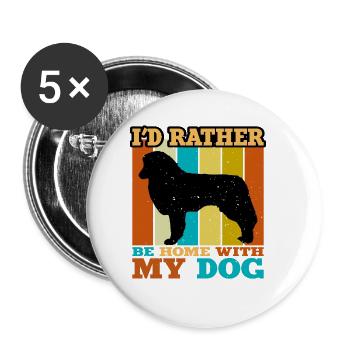 English Shepherd Dog Lover Silhouette Retro Sunset - Buttons large 2.2''/56 mm (5-pack) - white - Front