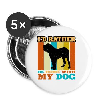Fila Brasileiro Dog Love Silhouette Vintage Sunset - Buttons groß 56 mm (5er Pack) - Weiß - Vorne