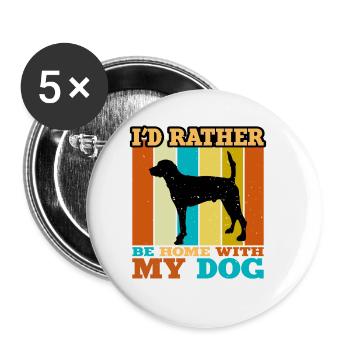 Englischer Foxhound Hundeliebhaber Silhouette Retro Sunset - Buttons groß 56 mm (5er Pack) - Weiß - Vorne
