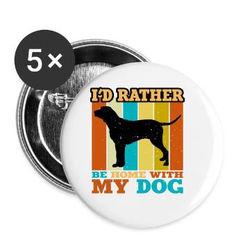 Grand Anglo Français Tricolore Hundesilhouette - Buttons groß 56 mm (5er Pack) - Weiß - Vorne