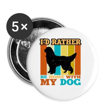 Gordon Setter Dog Lover Silhouette Vintage Sunset - Lot de 5 grands badges (56 mm) - blanc - Devant