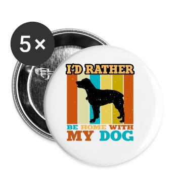 French Spaniel Dog Lover Silhouette Vintage Sunset - Buttons large 2.2''/56 mm (5-pack) - white - Front