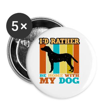 Hamiltonstovare Dog Love Silhouette Vintage Sunset - Buttons groß 56 mm (5er Pack) - Weiß - Vorne