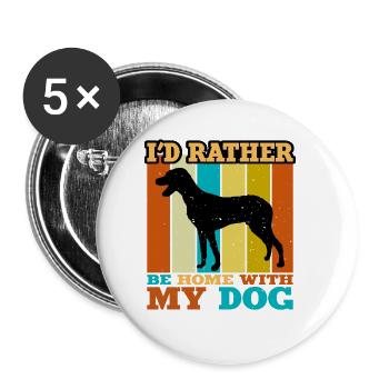 Grec Harehound Dog Love Silhouette Vintage Sunset - Lot de 5 grands badges (56 mm) - blanc - Devant