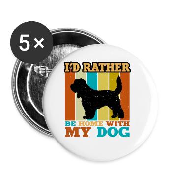 Grand Griffon Vendeen Dog Silhouette Retro Sunset - Buttons large 2.2''/56 mm (5-pack) - white - Front