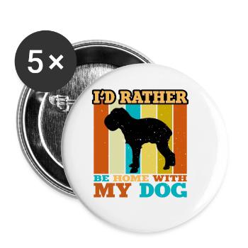 Griffon Bruxellois Hund Silhouette Retro Sunset - Buttons groß 56 mm (5er Pack) - Weiß - Vorne