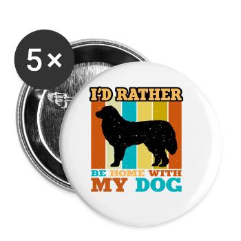 Great Pyrénées Dog Lover Silhouette Vintage Sunset - Lot de 5 grands badges (56 mm) - blanc - Devant