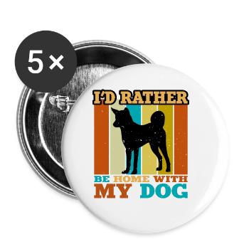 Indian Pariah Dog Lover Silhouette Vintage Sunset - Lot de 5 grands badges (56 mm) - blanc - Devant