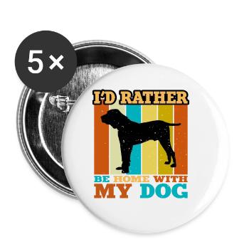Kumaon Mastiff Dog Lover Silhouette Vintage Sunset - Lot de 5 grands badges (56 mm) - blanc - Devant