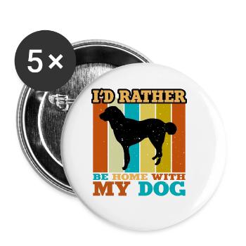 Kuchi Afghanischer Schäferhund Silhouette Retro Sonnenuntergang - Buttons groß 56 mm (5er Pack) - Weiß - Vorne