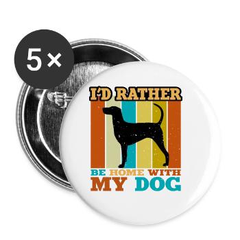 Kerry Beagle Dog Lover Silhouette Vintage Sunset - Lot de 5 grands badges (56 mm) - blanc - Devant