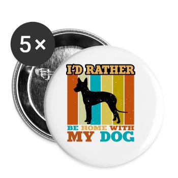Mexican Hairless Dog Lover Silhouette Retro Sunset - Buttons large 2.2''/56 mm (5-pack) - white - Front