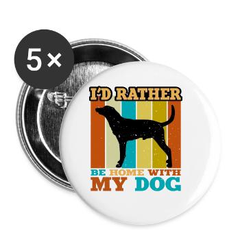 Leopard Hound Hund Liebhaber Silhouette Vintage Sonnenuntergang - Buttons groß 56 mm (5er Pack) - Weiß - Vorne