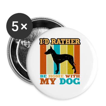 Manchester Terrier Dog Silhouette Retro Sunset - Buttons large 2.2''/56 mm (5-pack) - white - Front