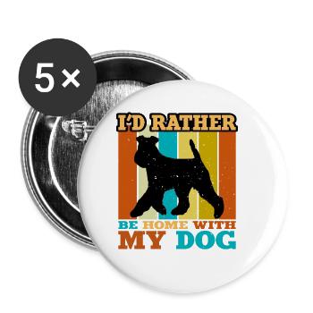 Welsh Terrier Dog Lover Silhouette Vintage Sunset - Buttons large 2.2''/56 mm (5-pack) - white - Front