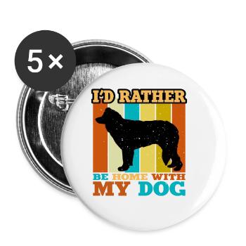 Welsh Sheepdog Dog Lover Silhouette Vintage Sunset - Lot de 5 grands badges (56 mm) - blanc - Devant