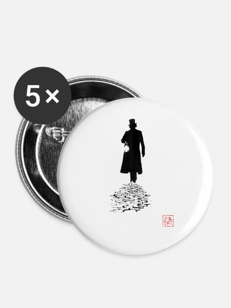 Jack der Ripper 02 - Buttons groß 56 mm (5er Pack) - Weiß