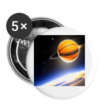 From the Court to space - Planet Basketball shirt - Buttons groß 56 mm (5er Pack) - Weiß - Vorne