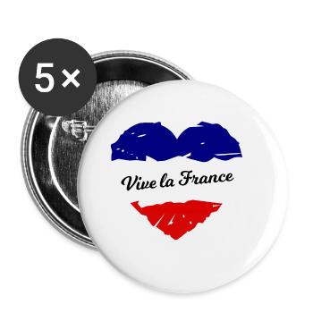 Das schöne Frankreich - Buttons groß 56 mm (5er Pack) - Weiß - Vorne