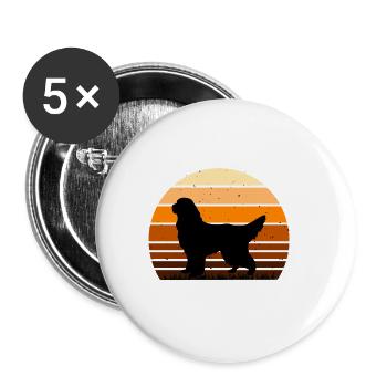 Gordon Setter Dog Lover Silhouette Vintage Sunset - Lot de 5 grands badges (56 mm) - blanc - Devant