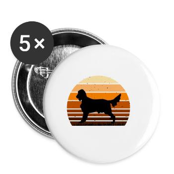 Irischer Setter Hund Liebhaber Silhouette Vintage Sonnenuntergang - Buttons groß 56 mm (5er Pack) - Weiß - Vorne